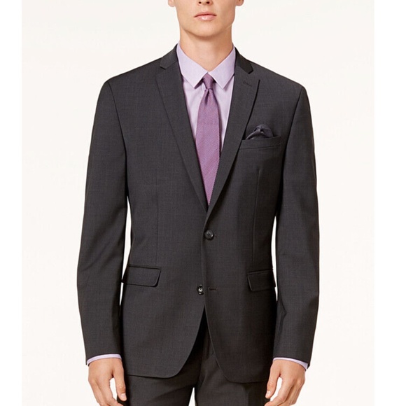 bar III: Men's Slim Fit Performance Stretch Suit Blazer 36S (Dark Grey) - Picture 1 of 3